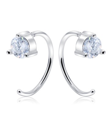 Elegant CZ Stone Silver Ear Stud STS-5804